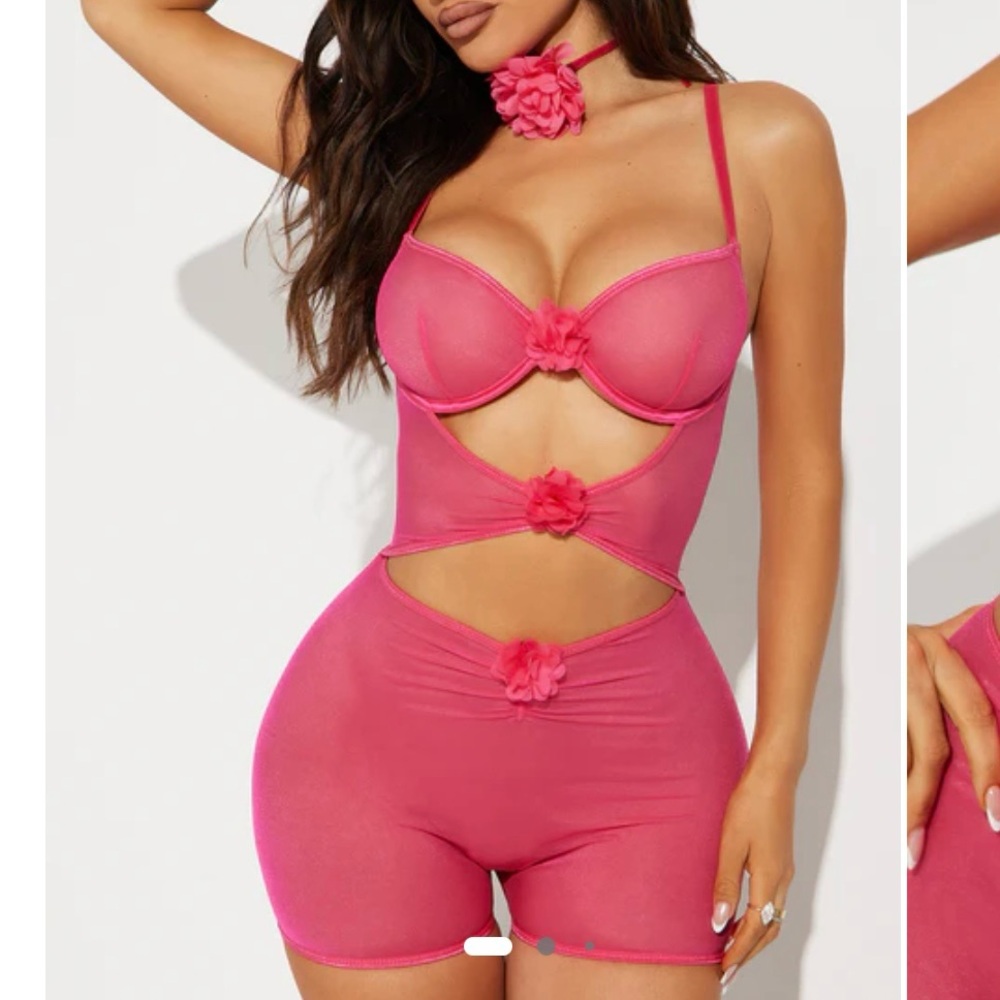 Sheer pink romper